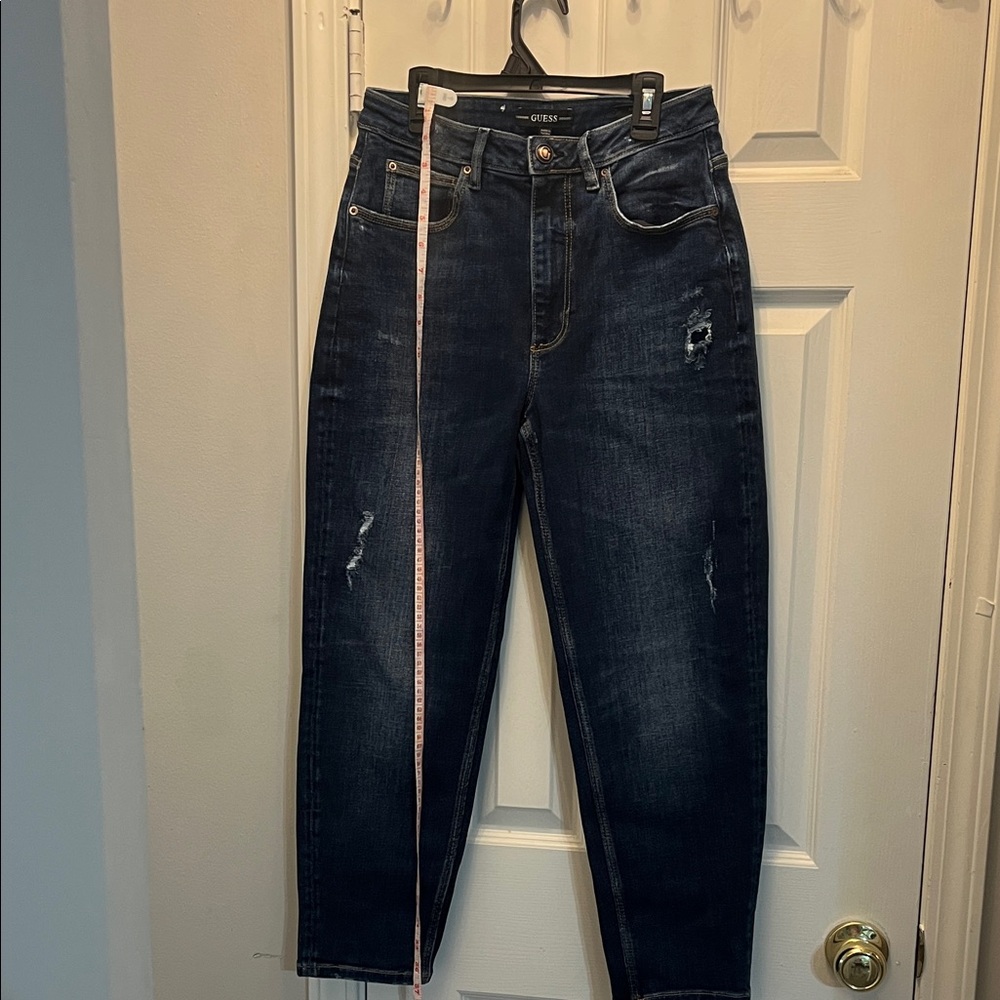 GUESS High Rise Distressed Blue Jeans - Picture 5 of 9